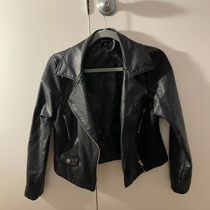 Shinestar faux leather jacket